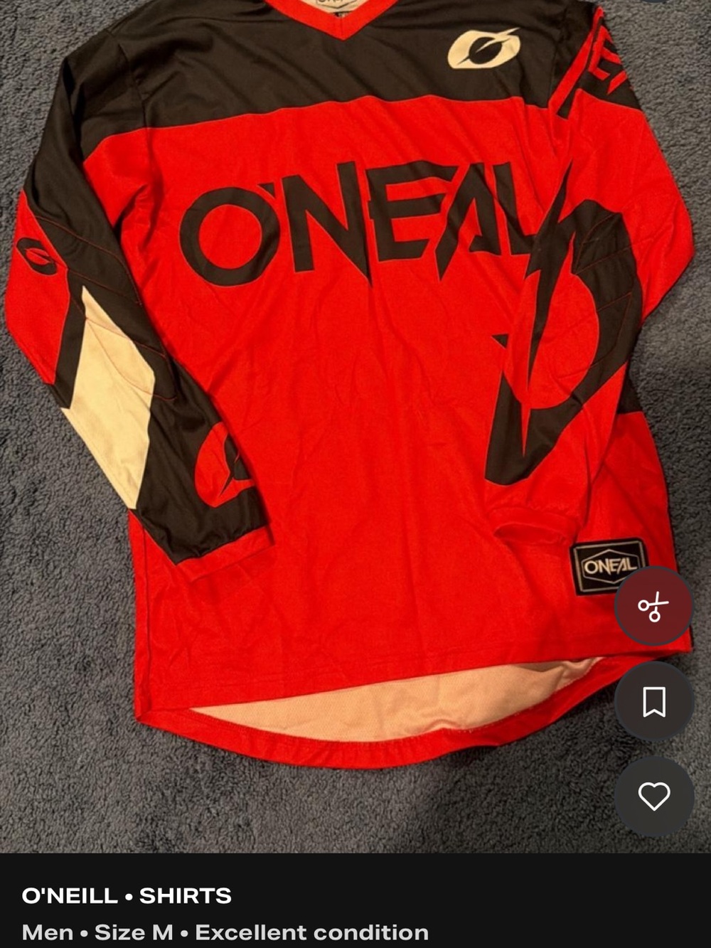 O'NEAL Men's Red and Black Long Sleeve Jersey